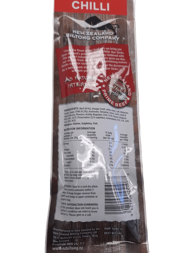 Bier Sticks CHILLI – 50 gram bag - SmokeyQ