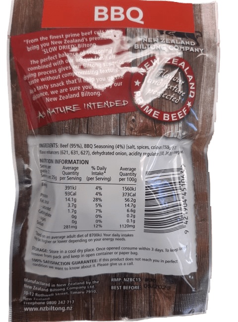 Biltong BARBEQUE – 50 gram bag - SmokeyQ