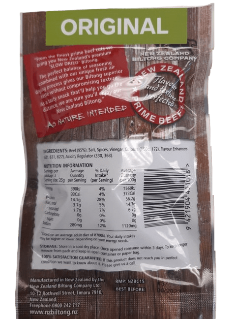 Biltong ORIGINAL – 50 gram bag - SmokeyQ
